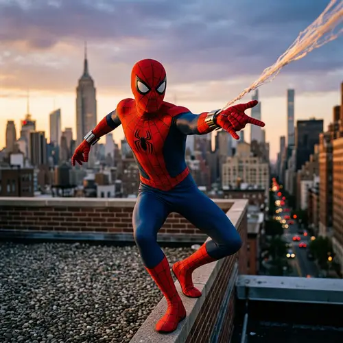 Human Superhero in Red and Blue Costume | Launching Web