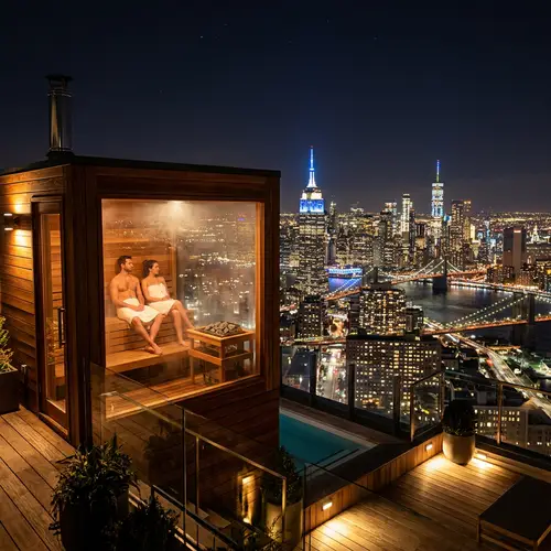 Rooftop Sauna Escape in New York City