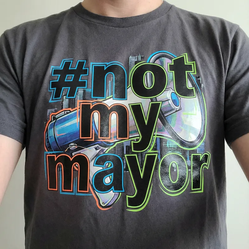 Eye-Catching #notmymayor T-shirt Design - Bold Graphics