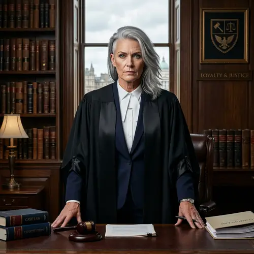 Judge Salt: Powerful Woman of Justice with Gray Hair