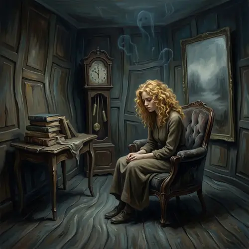 Surrealistic Scene of Introspection and Solitude