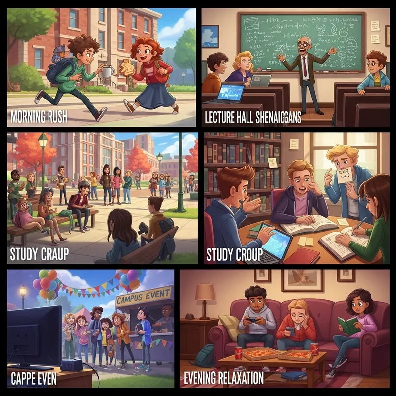 Experience Vibrant College Life Through Animation