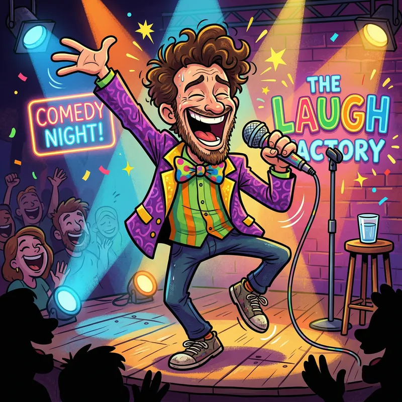 Colorful Cartoon Comedian Avatar | Playful Animation Art