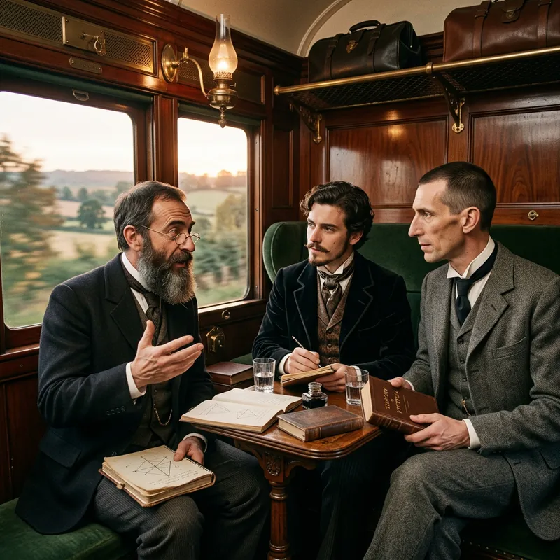 Victorian Train Cabin Intellectual Discourse Victorian Train Cabin Intellectual Discourse