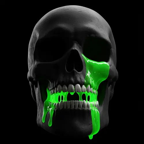 Toxic Green Skull Art – Dark Elegance