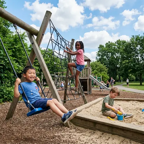 Outdoor Play: Kids 6 Years Old Enjoying Fun Activities at the Park