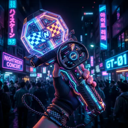 Cyberpunk Race Car Kpop Lightstick | Futuristic & Thrilling Design
