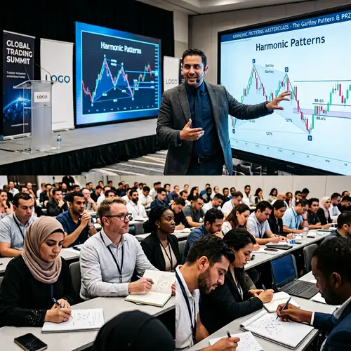 Hispanic Trader Demonstrating Harmonic Patterns on Digital Board