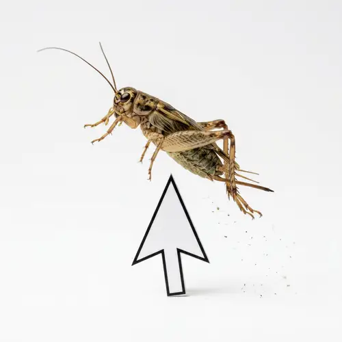 Lifelike Cricket on Computer Mouse Cursor