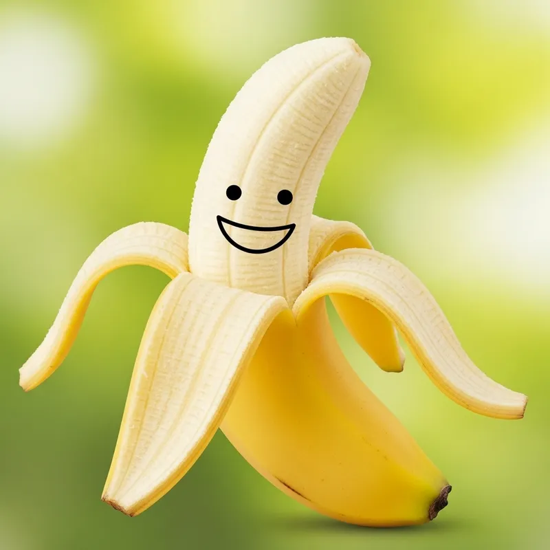 Cheerful Half Peeled Banana - Fun Fruit Facts