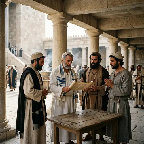 Judean Catholic Priests in Ancient Temple