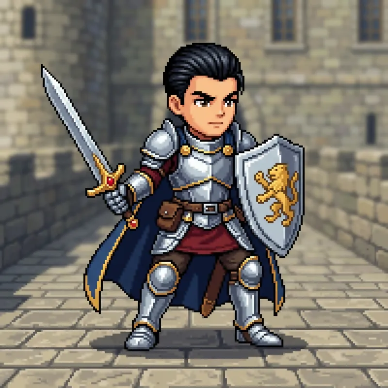 2D Handsome Warrior Sprite in RPG Maker MZ Style