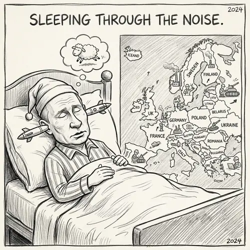 Putin's Caricature: Sleeping with Missiles as Earplugs