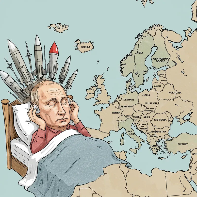 Putin's Caricature: Sleeping with Missiles as Earplugs Putin's Caricature: Sleeping with Missiles as Earplugs