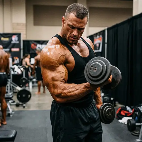 Massive Male Bodybuilder with Huge Biceps