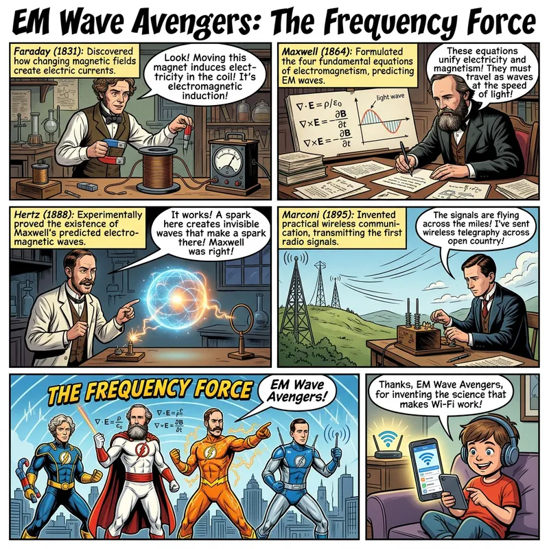 EM Wave Avengers: Contributions of Electromagnetic Pioneers