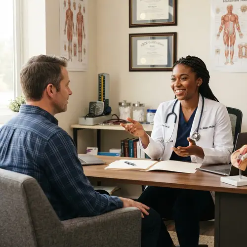 Expert Medical Consultation: African Doctor & Patient