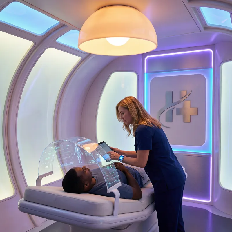 Futuristic Medical Room with Advanced Health Tech