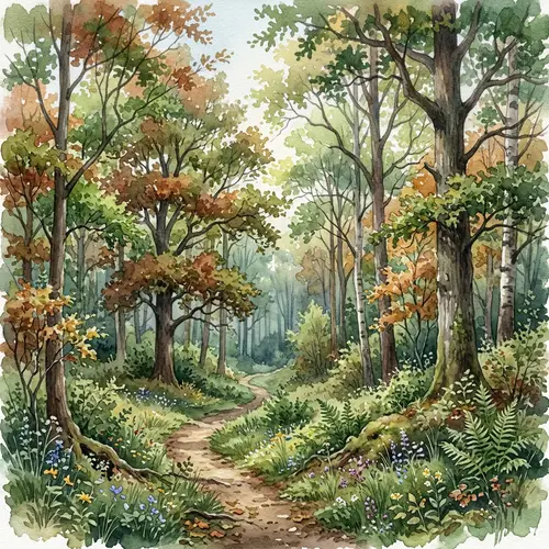Tranquil Forest Watercolor Art | Nature's Calming Presence