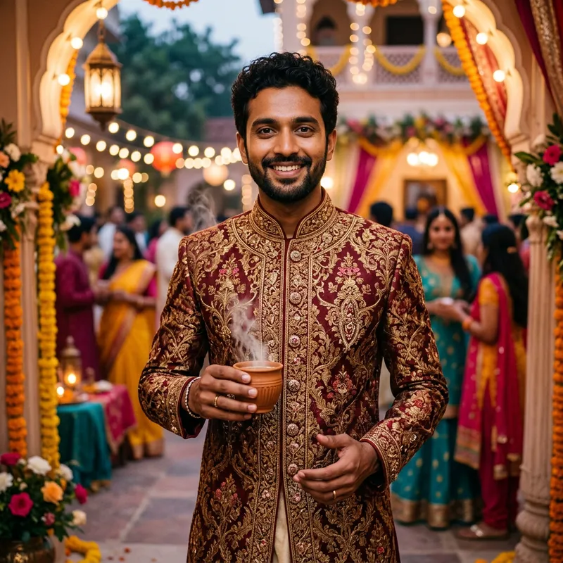 Traditional South Asian Man in Colorful Dress Traditional South Asian Man in Colorful Dress