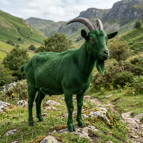 Stunning Green Male Goat Image
