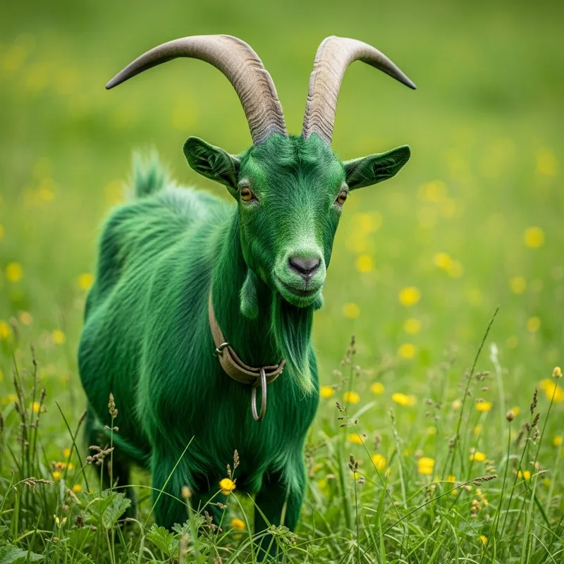 Stunning Green Male Goat Image