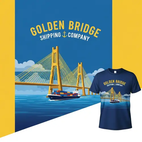 Custom T-Shirt Design for Golden Bridge Shipping