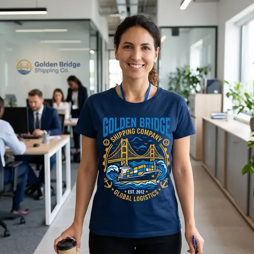 Custom T-Shirt Design for Golden Bridge Shipping