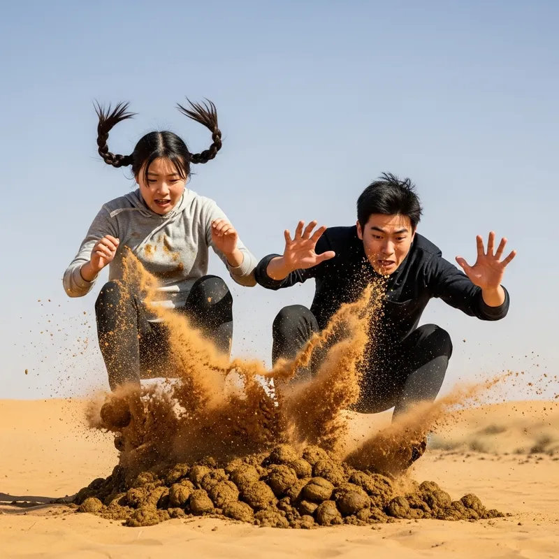 Funny Camel Poop Mishap: Asian Couple's Hilarious Fall