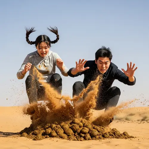Funny Camel Poop Mishap: Asian Couple's Hilarious Fall