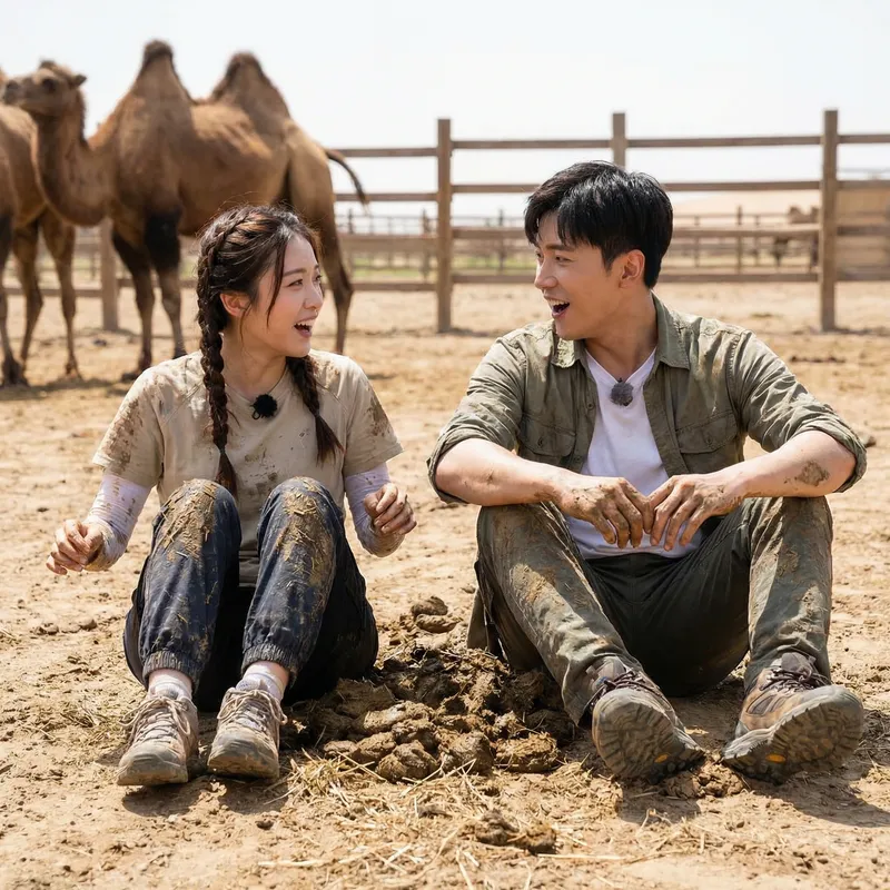 Funny Camel Poop Mishap: Asian Couple's Hilarious Fall Funny Camel Poop Mishap: Asian Couple's Hilarious Fall