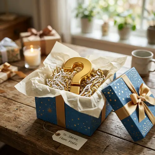 Discover Mystery: Open Gift Box with Question Mark