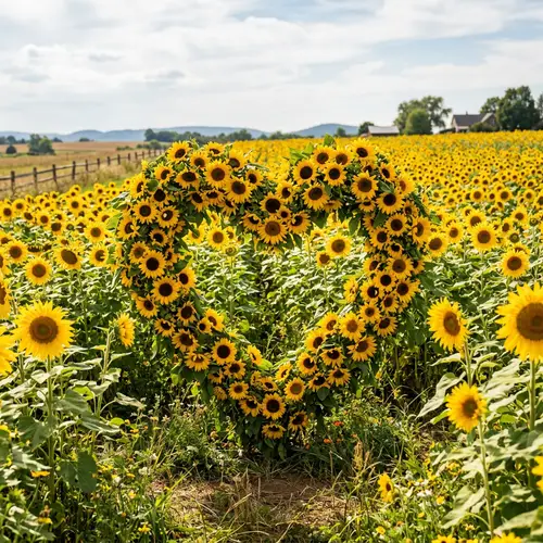 Heart with Sunflowers - Corazon Con Girasoles