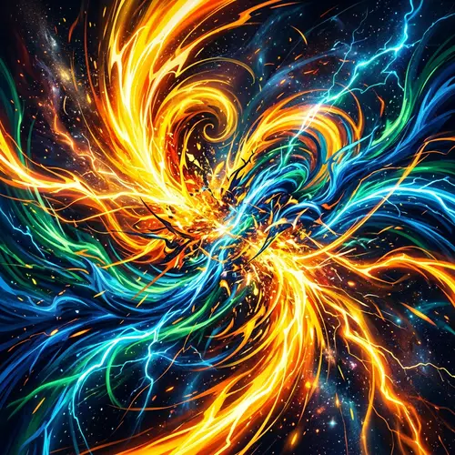 Energetic Power | Vibrant Colors, Swirling Patterns - 4K Resolution