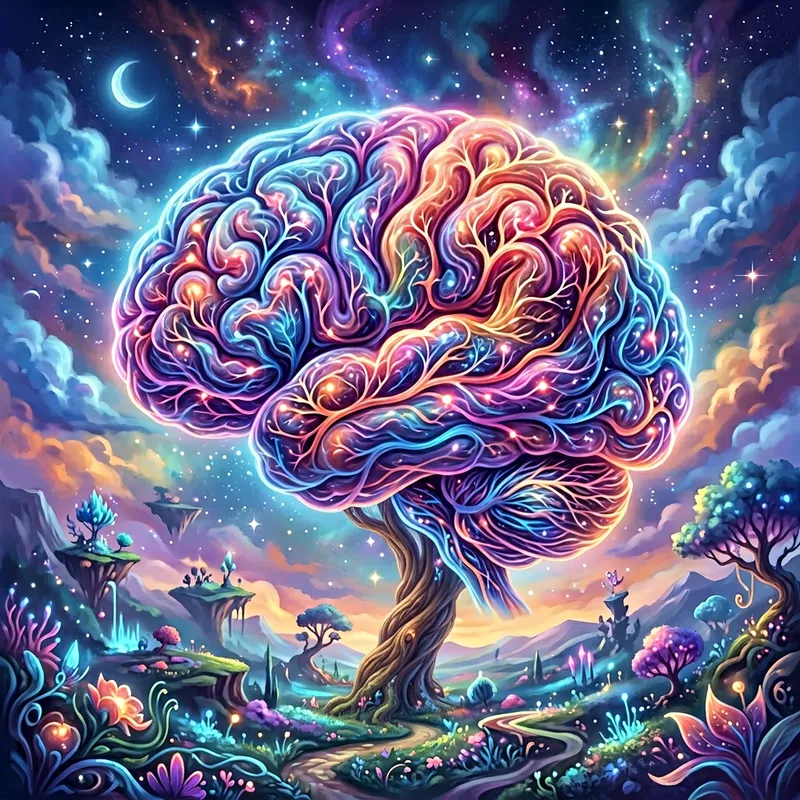 Surreal Brain Tree Digital Art