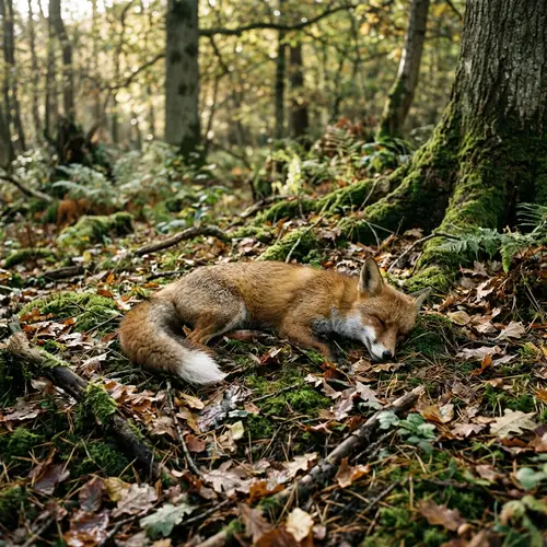 Deceased Red Fox Found in Forest - Nature's Cycle
