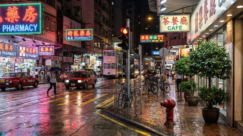 Nightlife in Hong Kong: Street Views and Neon Lights