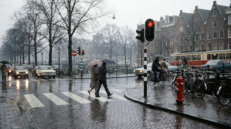 Rainy Afternoon in Amsterdam: A City Life Snapshot