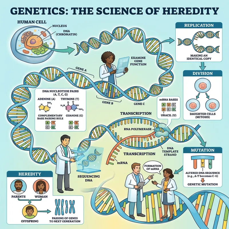Educational Genetics Images: DNA Helix, Genes, Exploration