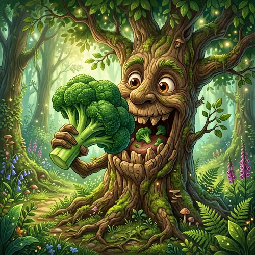 A Tree Eating Broccoli: A Whimsical Delight