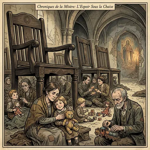 Poverty Symbol Depiction: Cartoon Illustration in Studio Ghibli Style