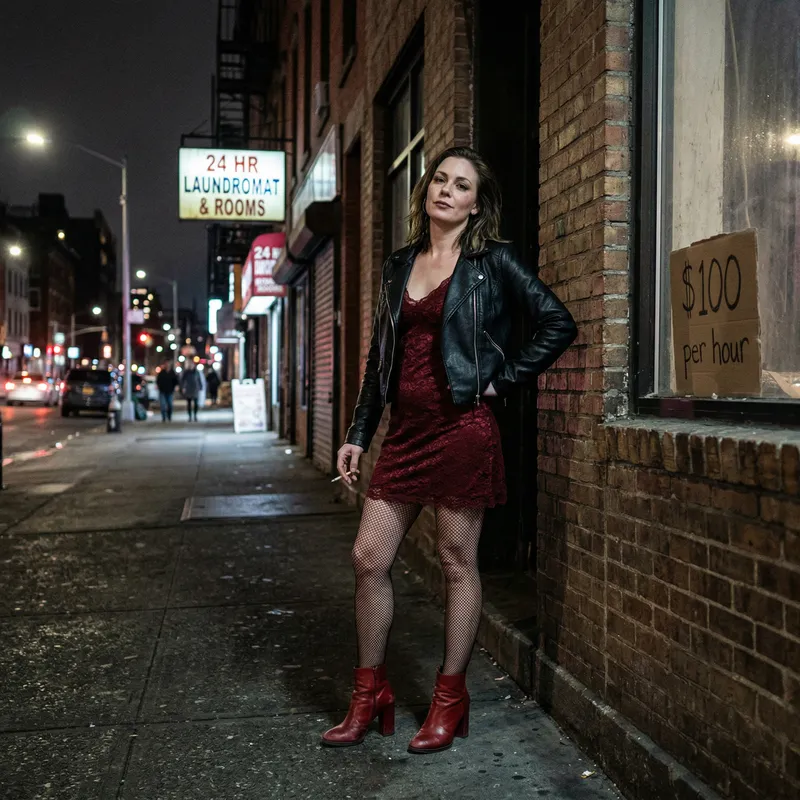 Midnight Streets: A Portrait of Confidence and Weariness