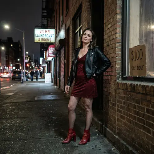 Midnight Streets: A Portrait of Confidence and Weariness