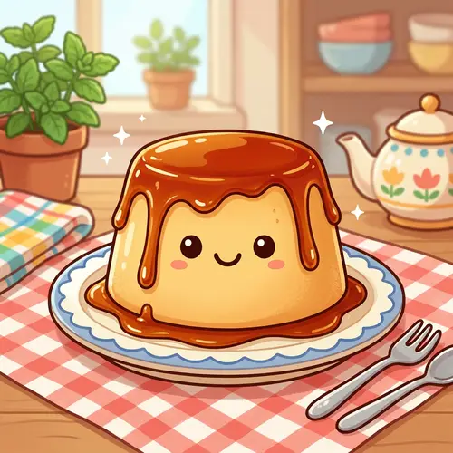 Cartoon Style Flan Recipe
