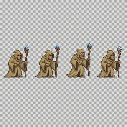 Desert Sage Pixel Art Spritesheet for 2D Games