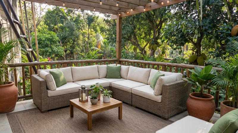 Stylish Balcony Design With Sofa Ideas