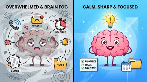 Calm vs. Overwhelmed: A Brain's Journey