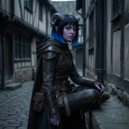 Enchanting Tiefling Teen with Lilac Skin