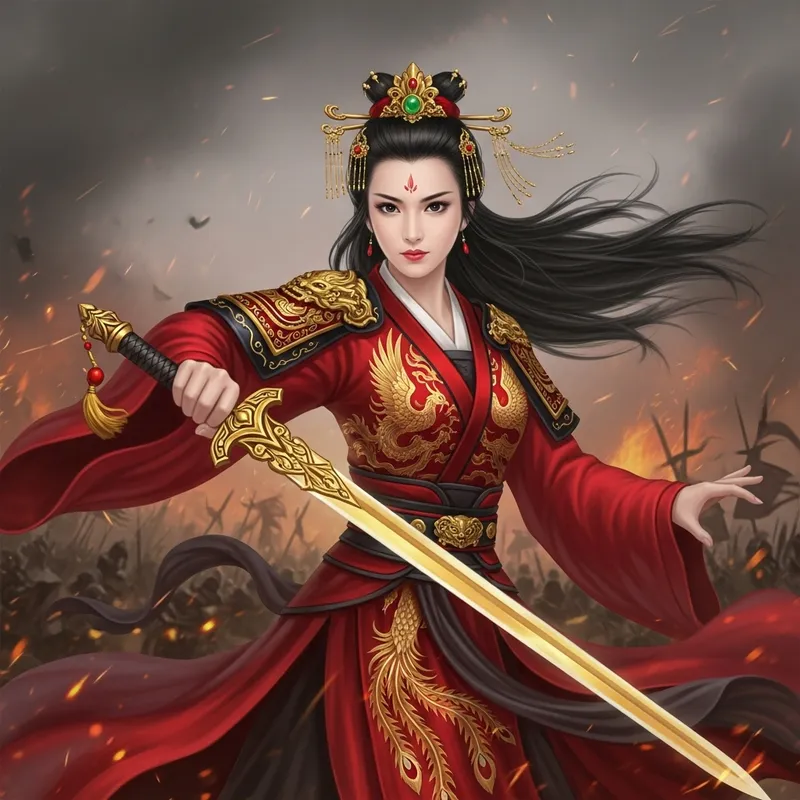 Beautiful Valiant Ancient Chinese Female Character
