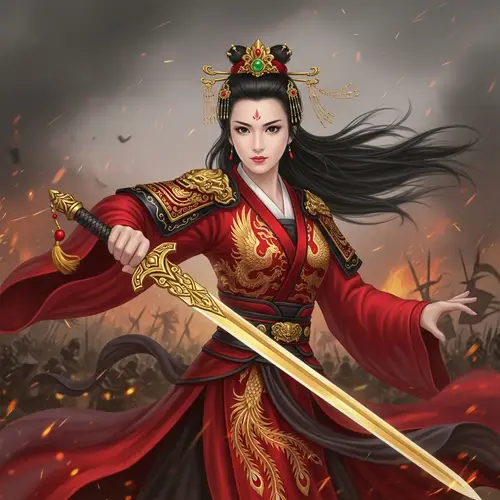 Beautiful Valiant Ancient Chinese Female Character